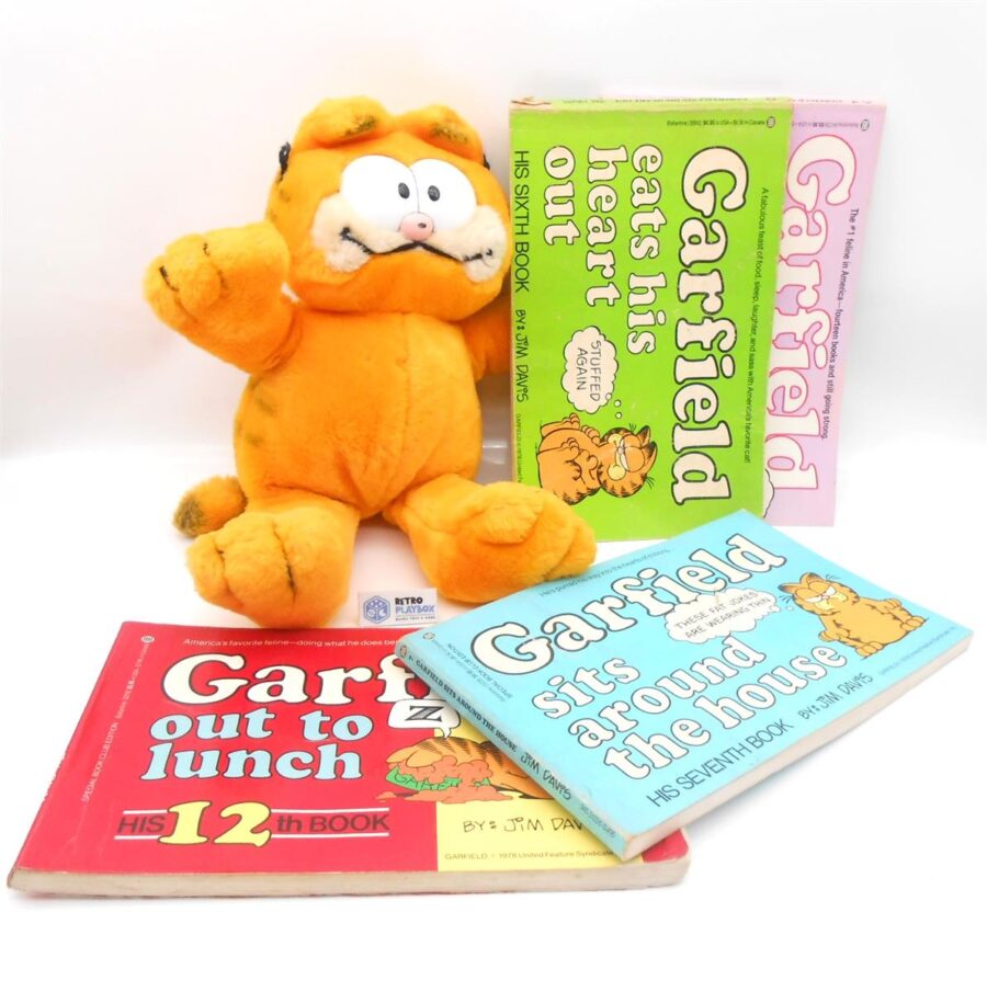 Garfield Plüschfigur Plüsch Katze + 4 Bücher (Englisch) Play by Play 2021