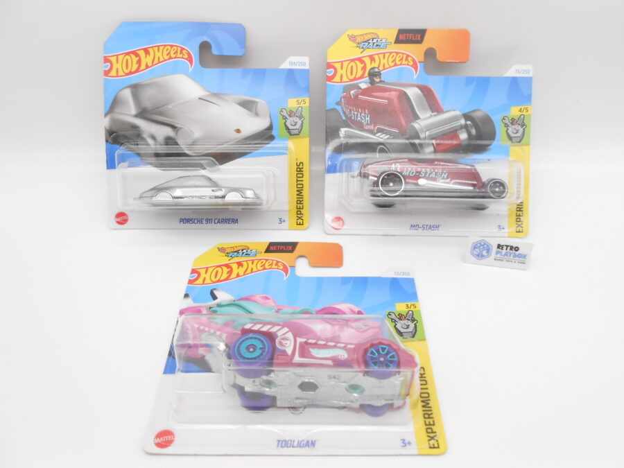 Hot Wheels Experimotors 3 Stück Porsche 911 Mo-Stash Tooligan Mattel
