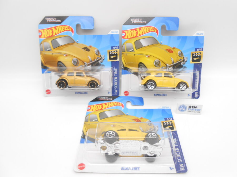 Hot Wheels HW Screen Time 3x Bumblebee Gelb & Gold Transformers Mattel