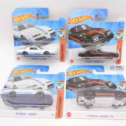 Hot Wheels Muscle Mania 2x 84 Pontiac Firebird 2x 77 Pontiac Firebird
