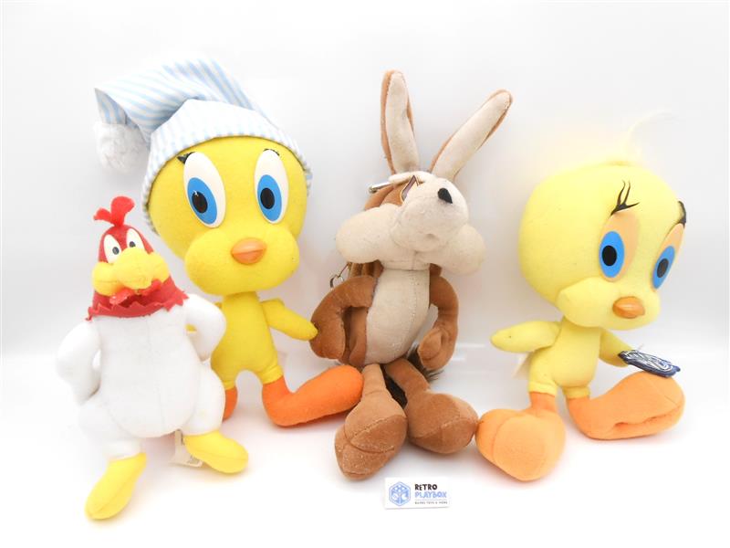 Looney Tunes Kuscheltiere 2x Tweety, Kojote, Floghorn Leghorn Plüschtier