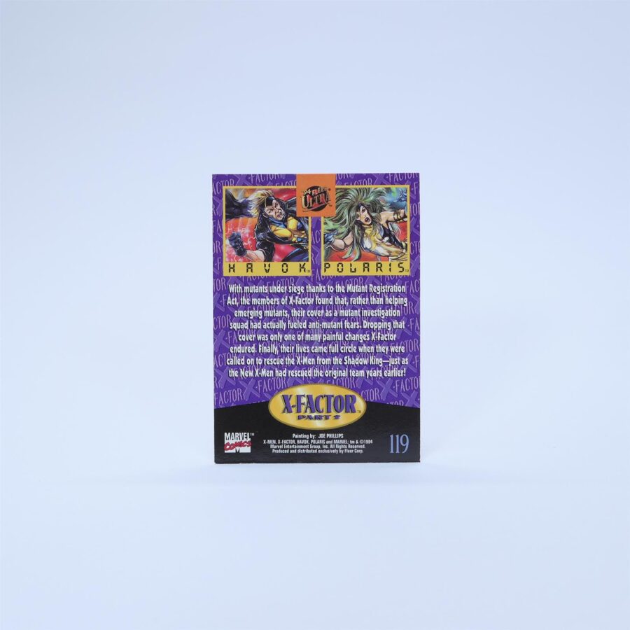 Marvel X-Men Havok Polaris 1994 Traiding Cards / Sammelkarte