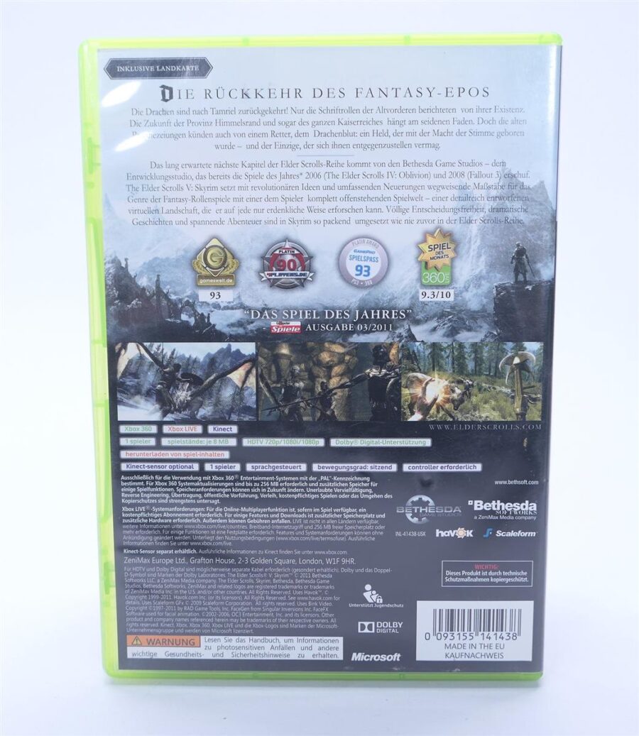 Microsoft Xbox 360 THE ELDER SCROLLS V SKYRIM Zustand: Gut