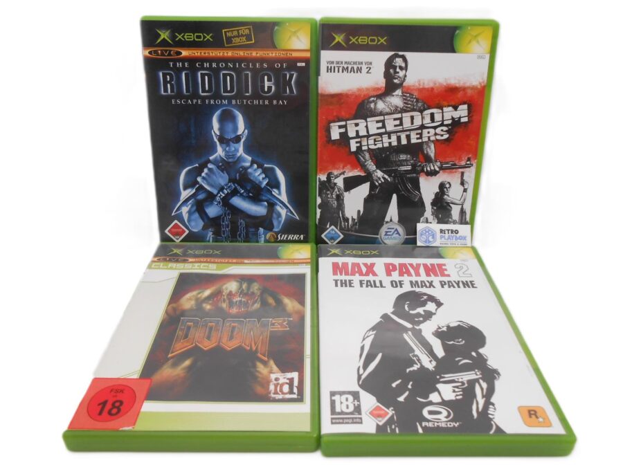 Microsoft Xbox Bundle Doom / Riddick / Max Payne / Fighters Zustand: Gut