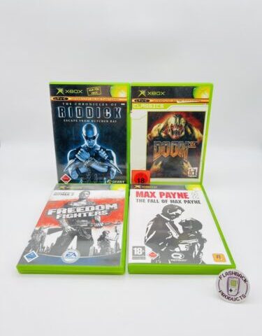 Microsoft Xbox Bundle Doom / Riddick / Max Payne / Fighters -Zustand: Gut