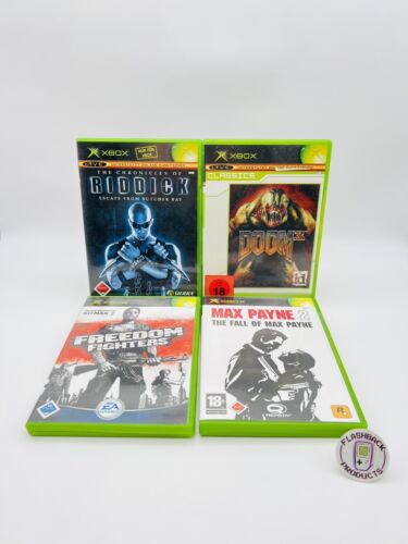 Microsoft Xbox Bundle Doom / Riddick / Max Payne / Fighters -Zustand: Gut