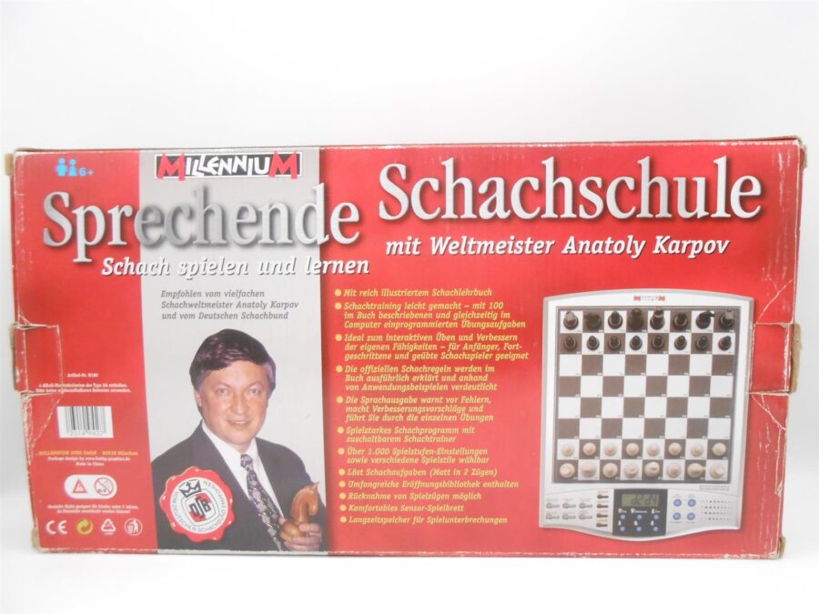 MILLENNIUM SCHACHCOMPUTER + BUCH SCHACHSCHULE Vollständig Getestet