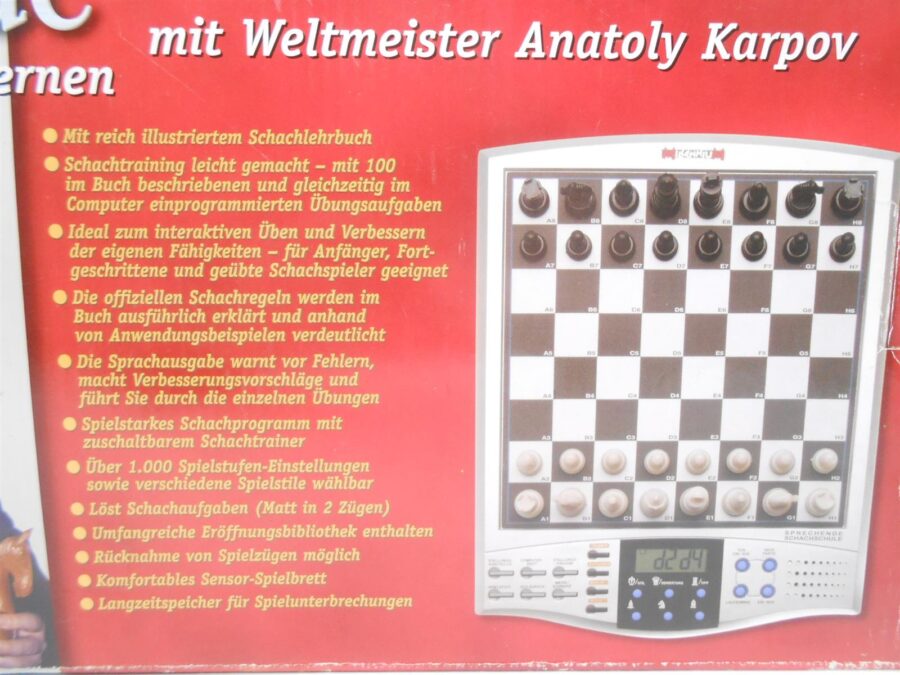 MILLENNIUM SCHACHCOMPUTER + BUCH SCHACHSCHULE Vollständig Getestet