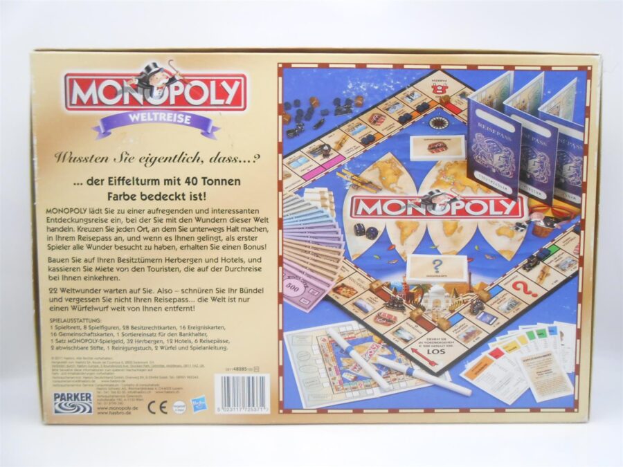 Monopoly Weltreise Parker Hasbro Spiel Brettspiel vollständig