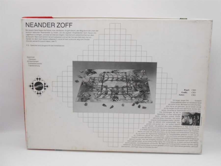 NEANDER ZOFF Brettspiel Mattel ab 8 Jahre 2-4 Spieler 1987 Vintage Spiel