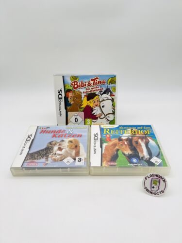 Nintendo DS Bundle: Bibi & Tina + Reiterhof + Hunde & Katzen Zustände Gut