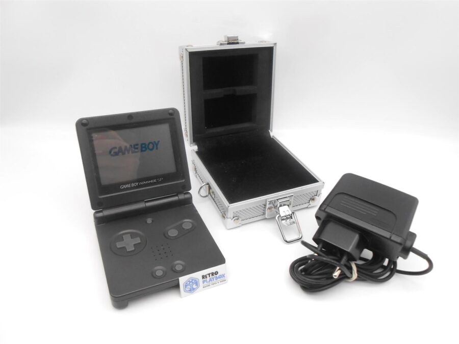 Nintendo Game Boy Advance SP AGS-001 Schwarz + Koffer getestet Zust.: Gut