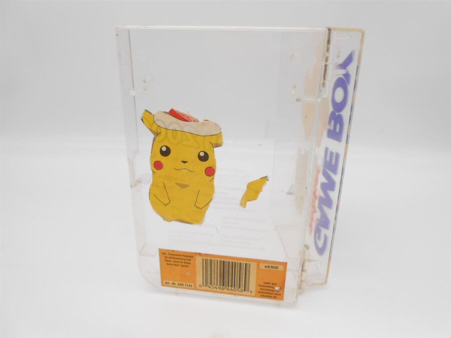 Nintendo GameBoy Pocket Case Transparent Acryl mit Pokémon Sticker