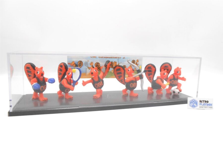 OBI Sammelbiber komplettes Set in Vitrine (26x7x7cm) 2005 Vintage Retro
