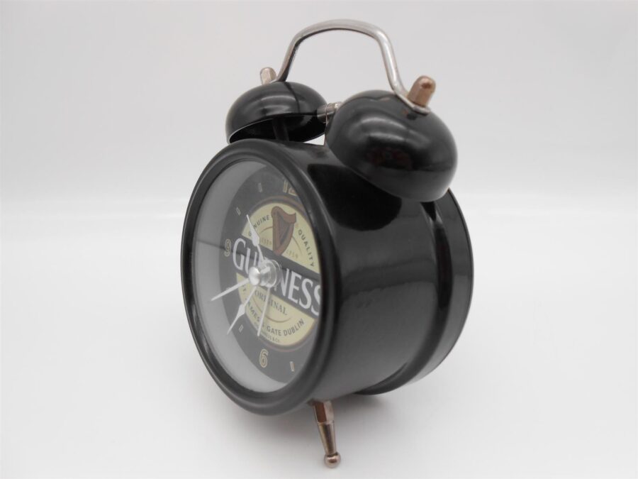 Offizieller Guinness Wecker Schwarz Doppelglockenwecker sehr guter Zustand