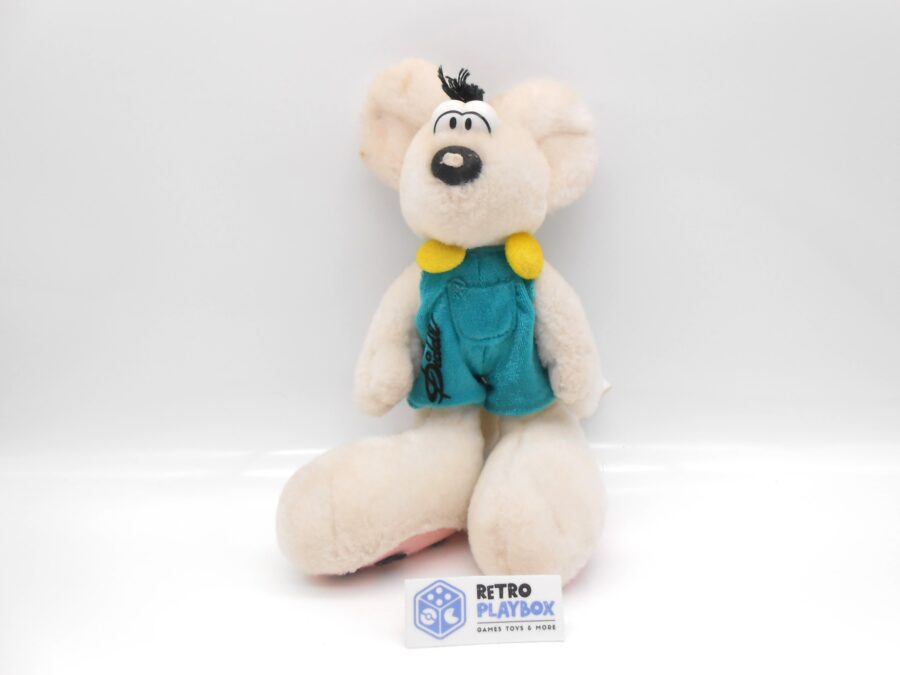Original Diddl Maus Plüschtier blau Latzhose Rarität Retro Kindheit 20cm