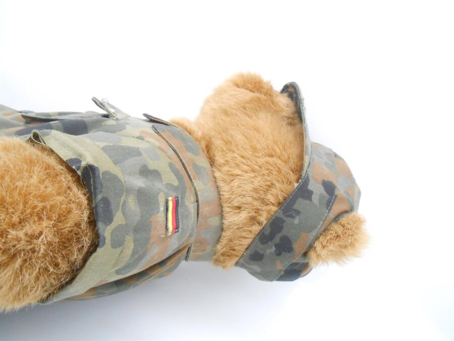 Plüsch Bundeswehr Bär 55cm mit Fallschirmspringerabzeichen & Stiefel Rar