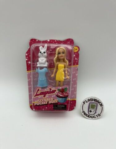 Pocket Doll / Mini Puppe mit Gelben Kleid Vintage Retro 80er 90er NEU OVP