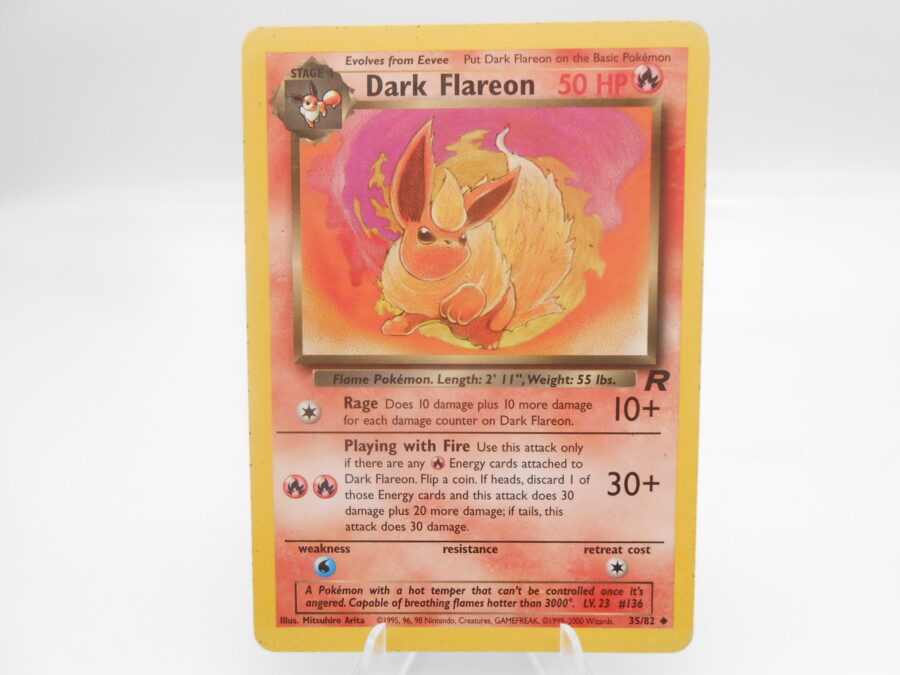 Pokémon DARK FLAREON Flamara 35/82 Team Rocket Englisch Vintage Karte