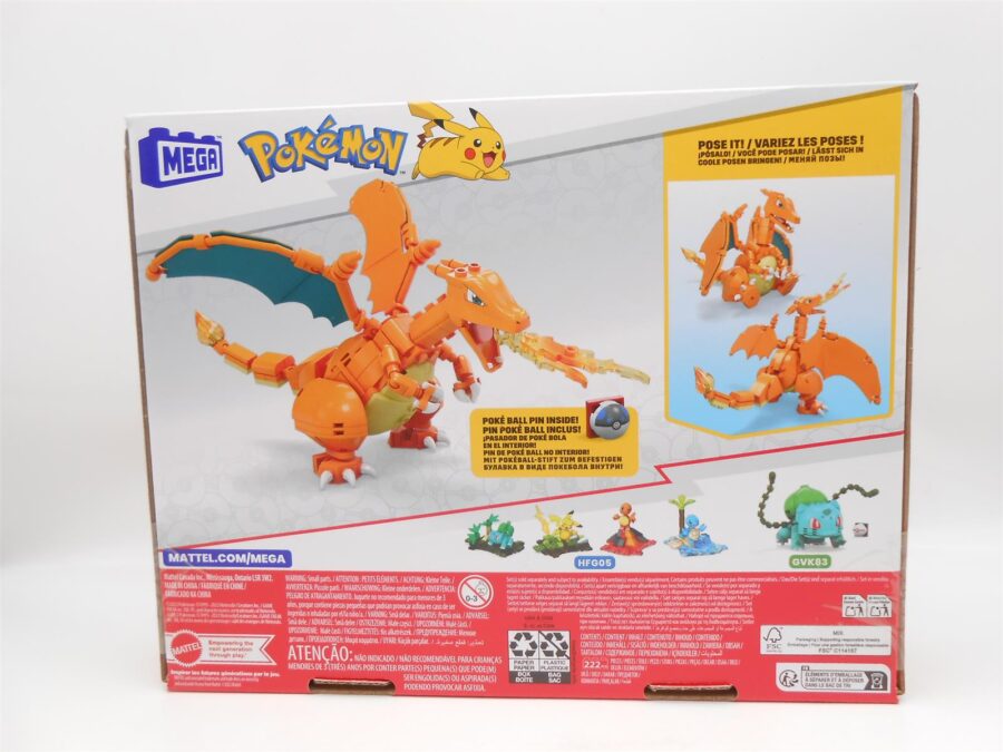 Pokemon Glurak Charizard Mega Bauset Klemmbausteine Mattel NEU OVP