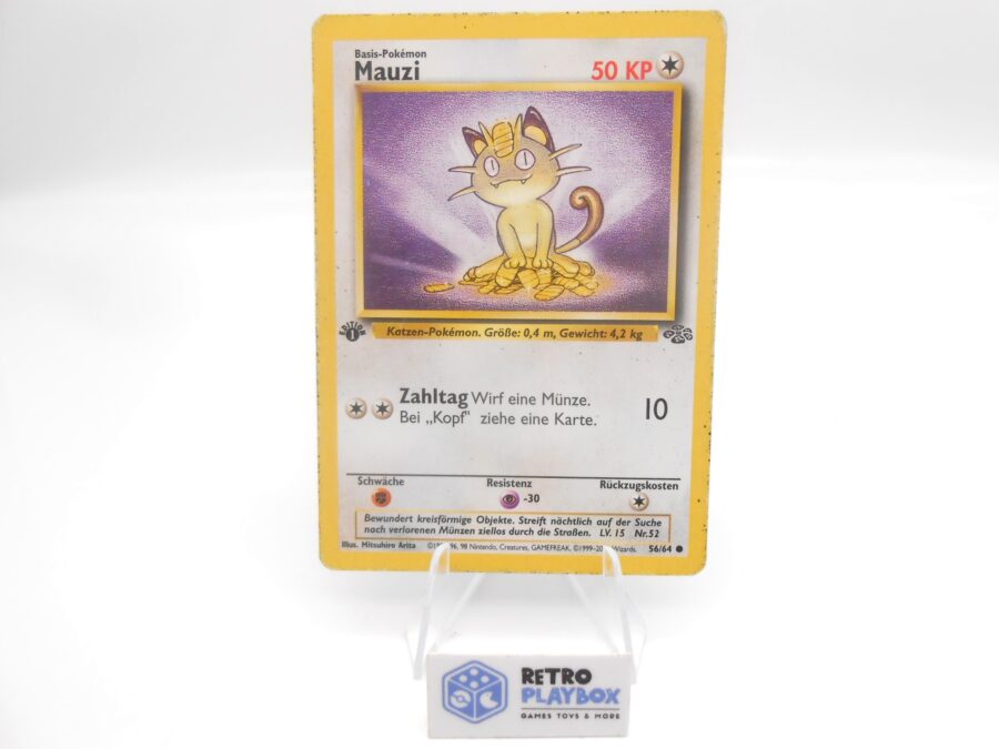 Pokémon MAUZI 1 Edition 56/64 Dschungel Jungle DE Vintage Karte