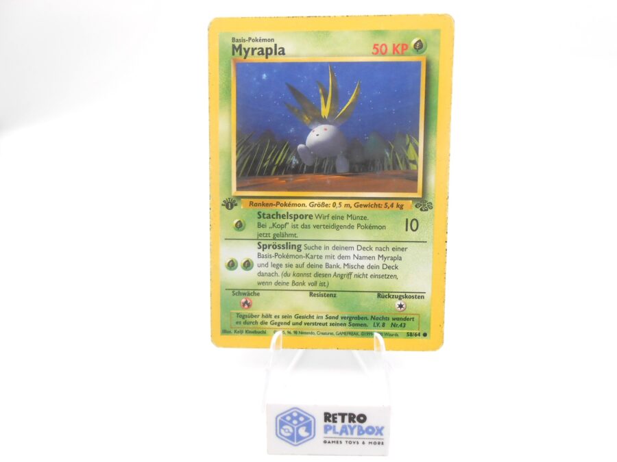 Pokémon MYRAPLA 1 Edition 58/64 Dschungel Jungle DE Vintage Karte