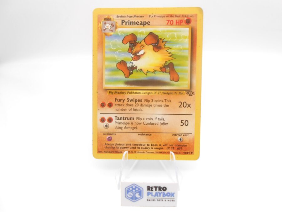 Pokémon RASAF PRIMEAPE 43/64 Dschungel Jungle Englisch Vintage Karte