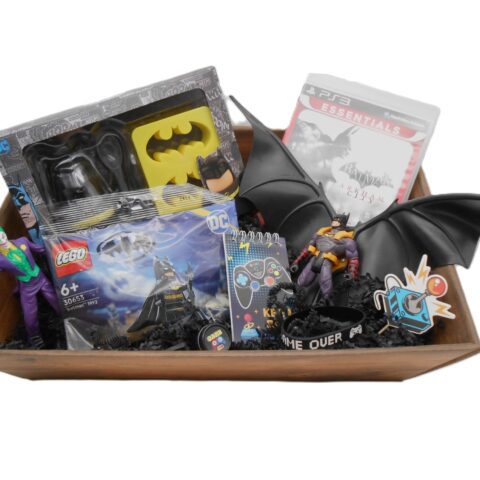PRÄSENTKORB "Batman Fan-Set" Lego Figuren PS3 Game Geschenkidee