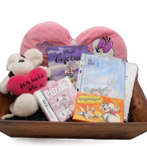 PRÄSENTKORB "Diddl Spielset" Plüsch Puzzle Tagebuch Nintendo DS Geschenkidee