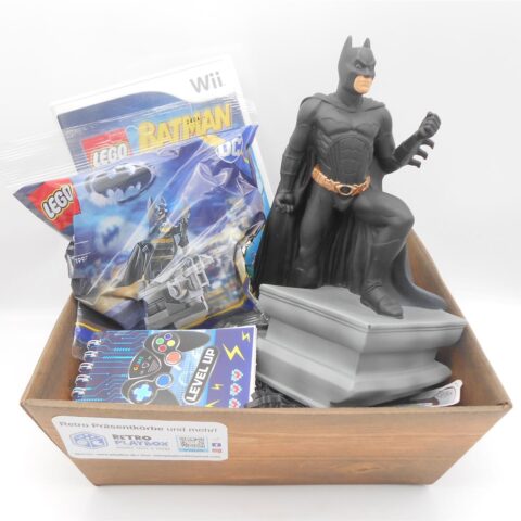 PRÄSENTKORB "Lego Batman Nintendo Wii" Spiel + Batman Spardose + Lego Set