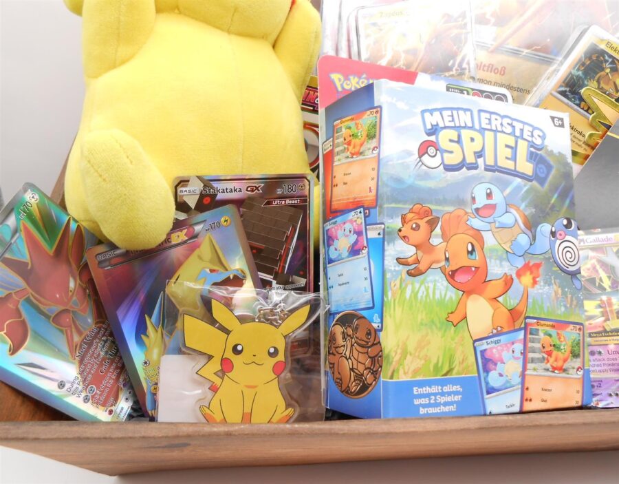 PRÄSENTKORB "Pikachu & Zapdos" TCG Pokémon Plüsch Geschenkidee