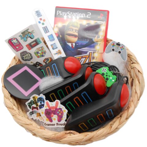 PRÄSENTKORB "PS2 BUZZ! Set" Playstation 2 Retro Vintage Geschenkidee