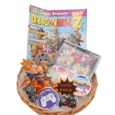 PRÄSENTKORB "PS3 Dragonball Set" Playstation Spiel+ Figur+ Heft Geschenkidee