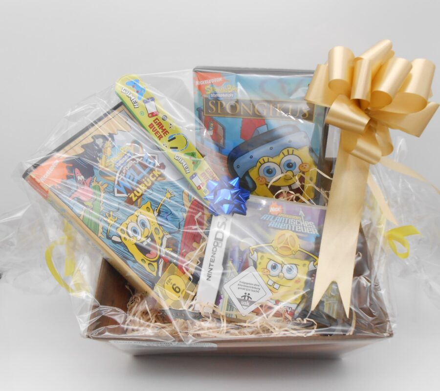 PRÄSENTKORB "Spongebob Nintendo DS +DVD´s" DS Spiel Atlantisches Abenteuer