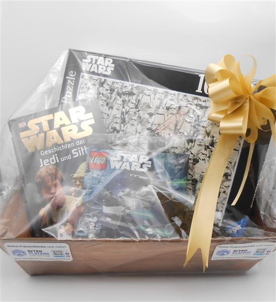 PRÄSENTKORB "Star Wars" Lego + Puzzle + Buch Geschenkidee Fankorb