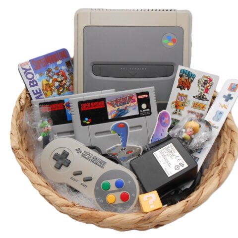 PRÄSENTKORB "Super Nintendo" Retro Vintage Gaming Geschenkidee