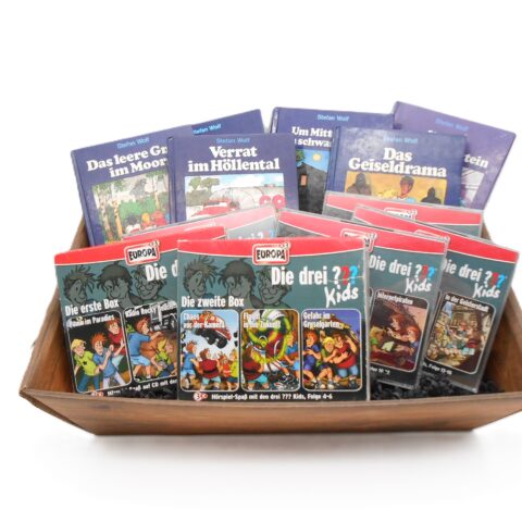 PRÄSENTKORB "TKKG & Die drei ???" 6 Bücher & DVD Boxen Fanpaket Geschenkidee