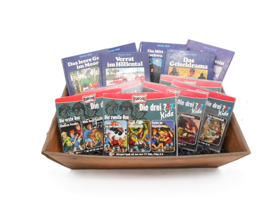 PRÄSENTKORB "TKKG & Die drei ???" 6 Bücher & DVD Boxen Fanpaket Geschenkidee