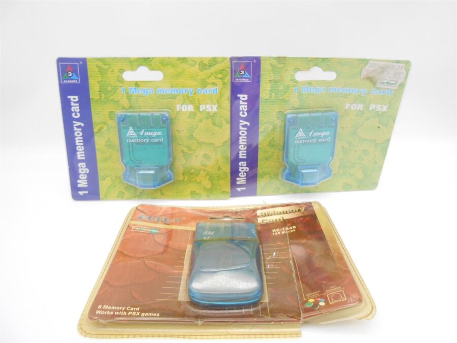 PS1 - Memorycard 3 Stück mit OVP 2x 1 MB 1x 8 MB Verpackung beschädigt
