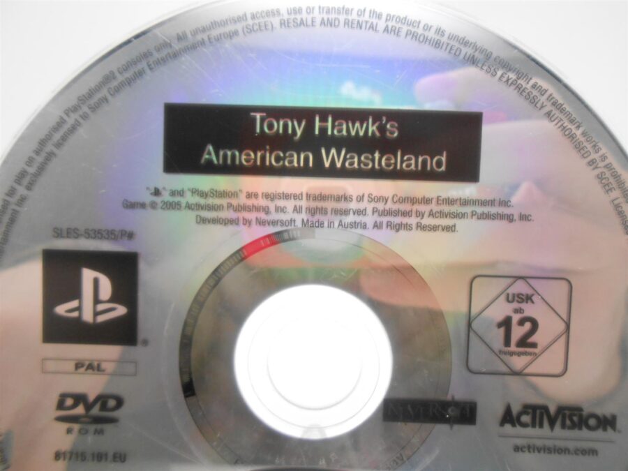 PS2 Playstation 2 Tony Hawk´s American Wasteland nur CD Zustand Gut