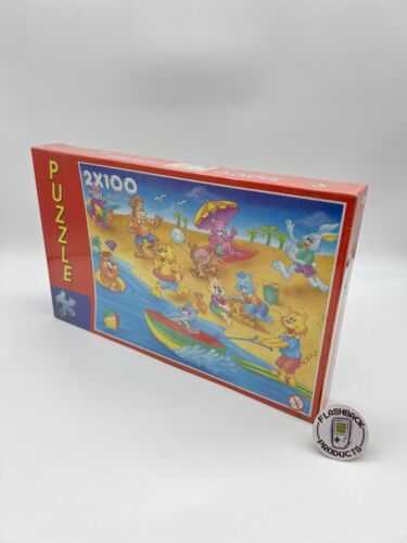 Puzzle Kinderpuzzle Strand Motiv Retro Vintage 2x100 Teile Neu & Sealed