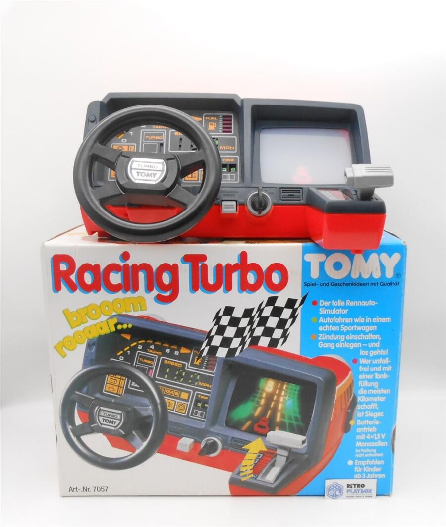 Racing Turbo Cockpit TOMY+ OVP Aufkleberbogen Anleitung 1982 getestet TOP