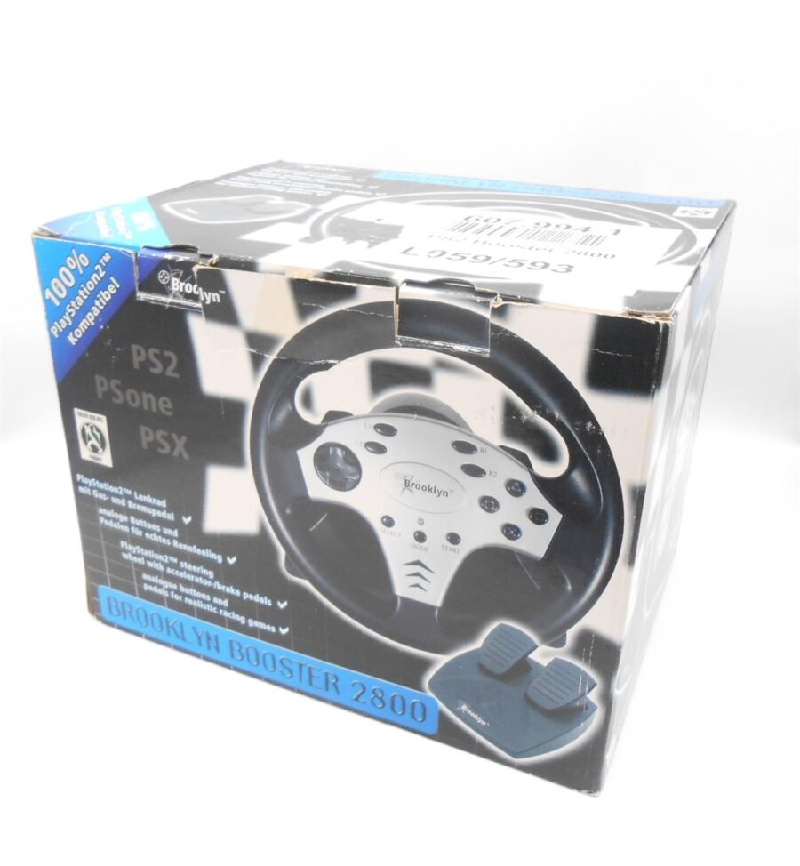 Racing Wheel Brooklyn Booster 2800 für Playstation 1 & 2 PS One PS2