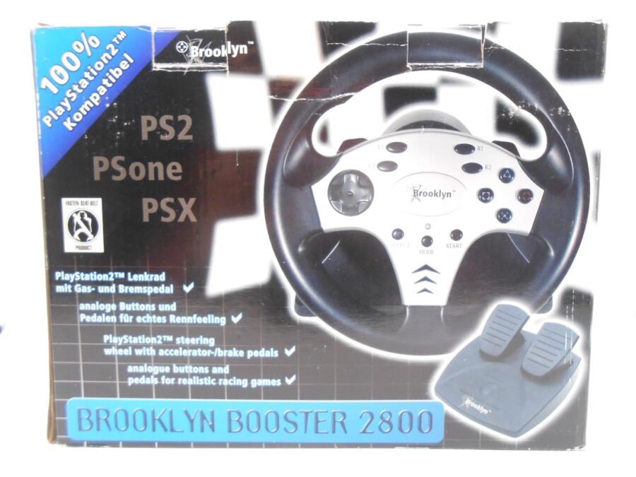 Racing Wheel Brooklyn Booster 2800 für Playstation 1 & 2 PS One PS2