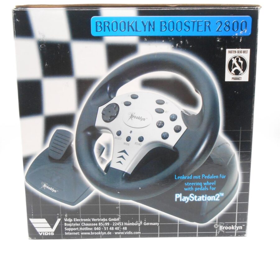 Racing Wheel Brooklyn Booster 2800 für Playstation 1 & 2 PS One PS2