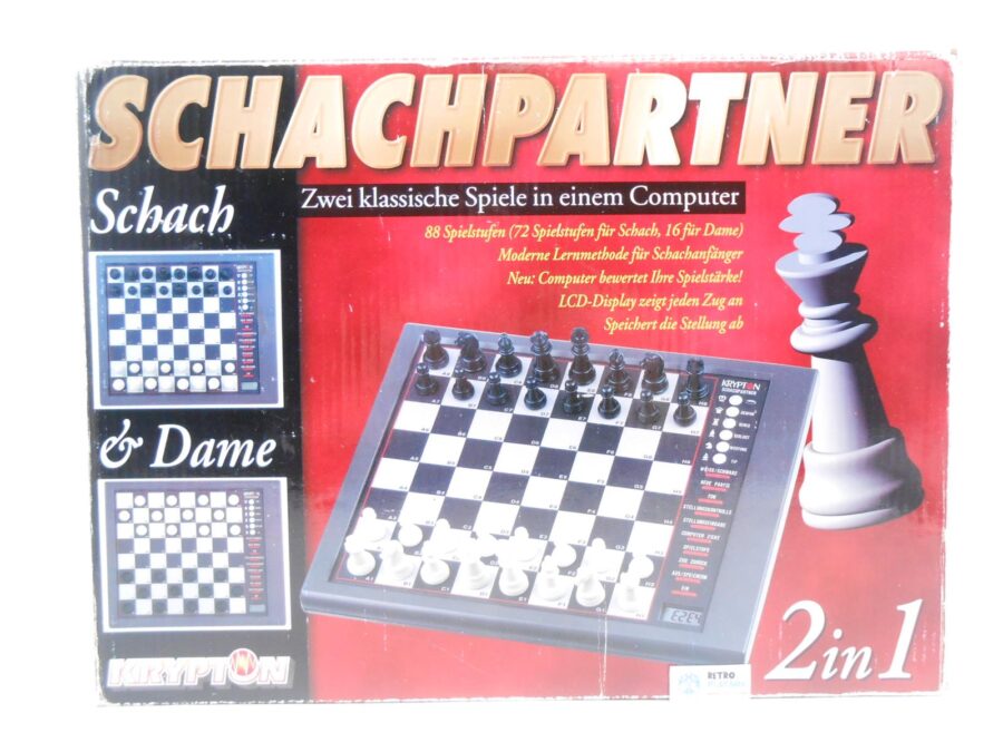 Schachcomputer 2 in 1 Schach & Dame Krypton vollständig, getestet