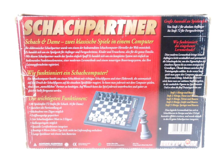 Schachcomputer 2 in 1 Schach & Dame Krypton vollständig, getestet