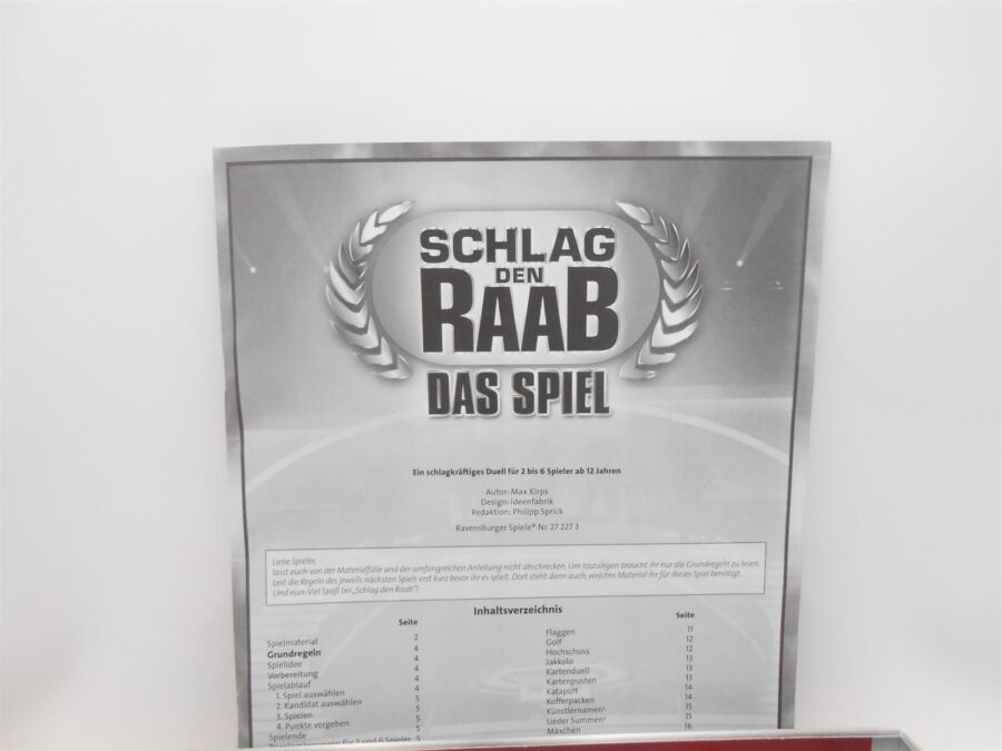 Schlag den Raab Das Spiel Ravensburger ab 12 Jahre 2 bis 2-6 Spieler