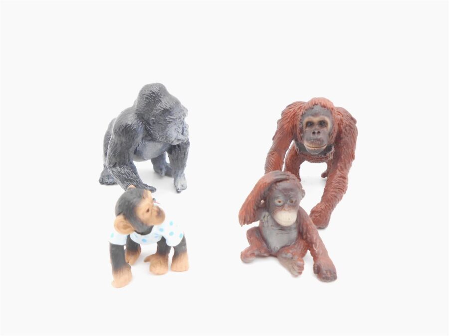 Schleich Affen-Familie Gorilla Orang-Utan Schimpansenkind mit T-Shirt