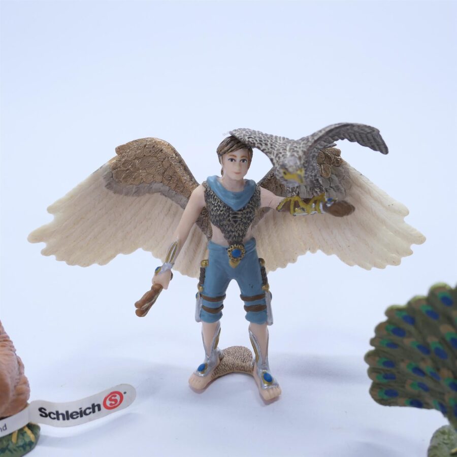 Schleich BULLYLAND 4 Figuren Bundle HUHN IGEL PFAU ARELAN + FALKE Retro